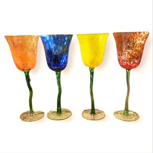 Nouveau Handcrafted Confetti Art Glass Flower